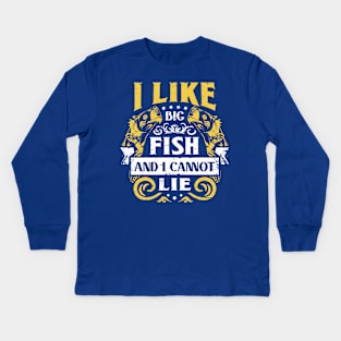 i like big fish and i can't lie 5 Kids Long Sleeve T-Shirt